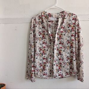 Derek Lam V-Neck Floral Blouse XS